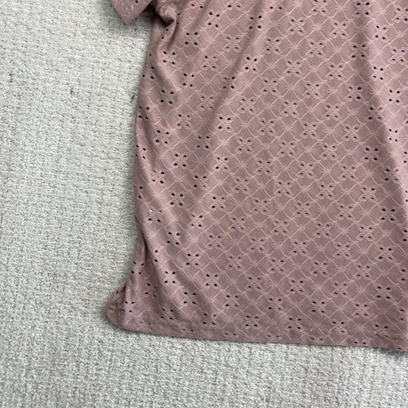 Jacqueline de Yong Womens T-Shirt Size Small Dusty Rose Eyelet Embroidery AOP - Picture 14 of 14